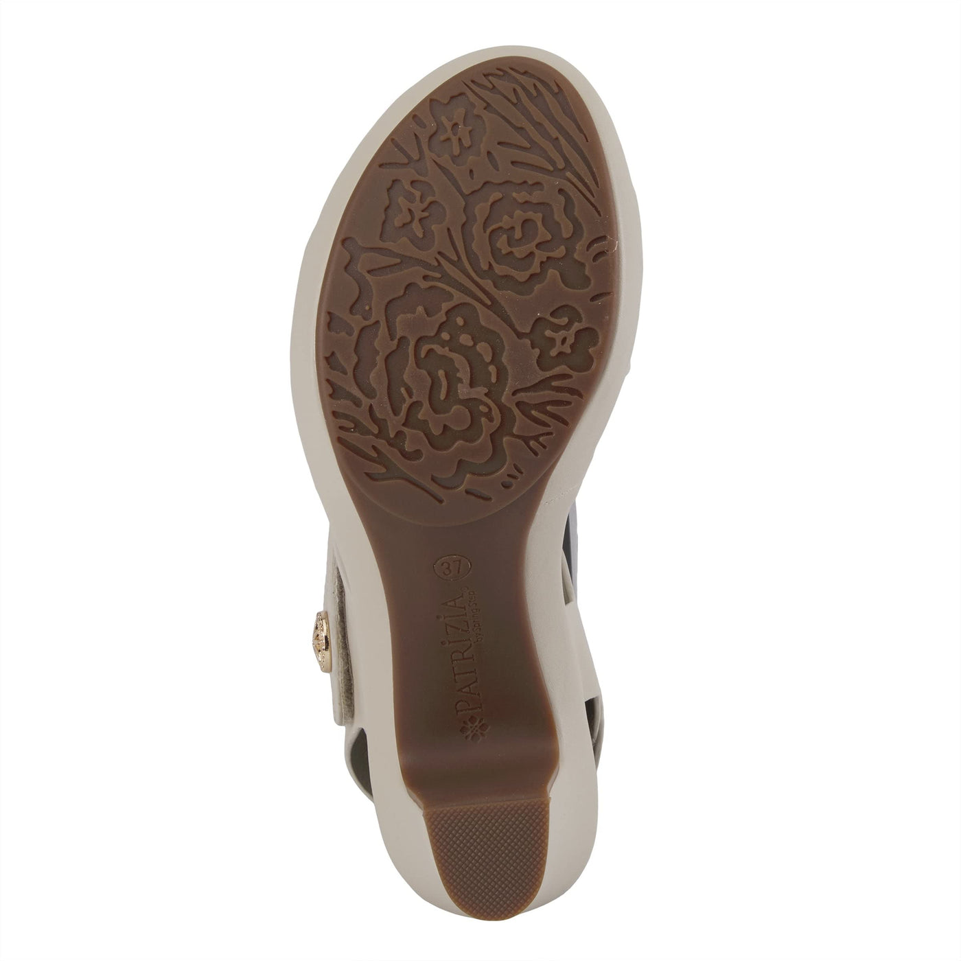 PATRIZIA Spring Step Asymadade Sandals for Women - Low Heel Slip-On Summer Sandals - Ladies Casual Platform Sandal with Hook and Loop - Beige EU 38 / US 7.5-8