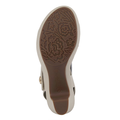 PATRIZIA Spring Step Asymadade Sandals for Women - Low Heel Slip-On Summer Sandals - Ladies Casual Platform Sandal with Hook and Loop - Beige EU 42 / US 10.5-11