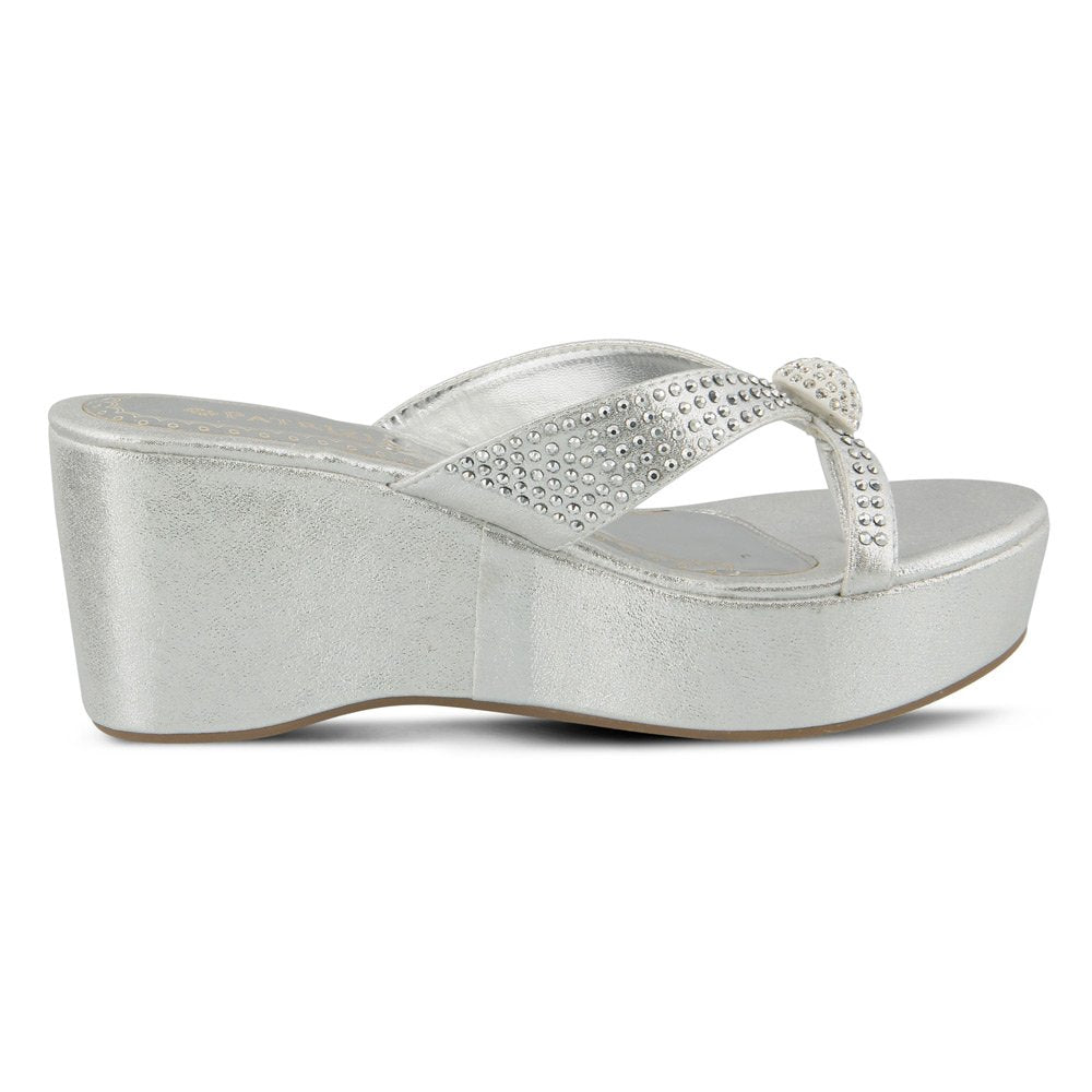 PATRIZIA Women's Luscious Platform Sandal,Silver Manmade,EU 40 M