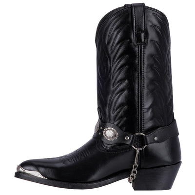 Laredo Men's Concho Harness Western Boot Snip Toe Black 8 EE