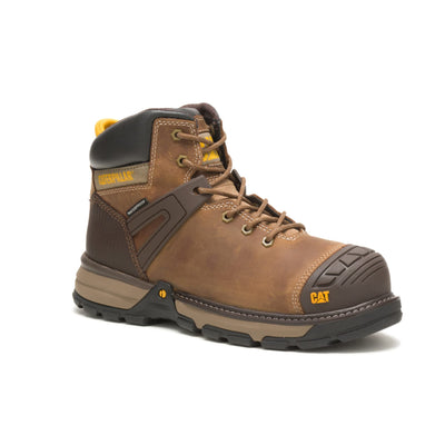 Caterpillar Excavator Superlite Waterproof Soft Toe Work Boot Men Dark Beige
