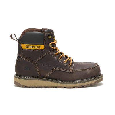 Cat Footwear Calibrate Steel Toe Construction Boot, Mens Leather Brown, 12 Wide