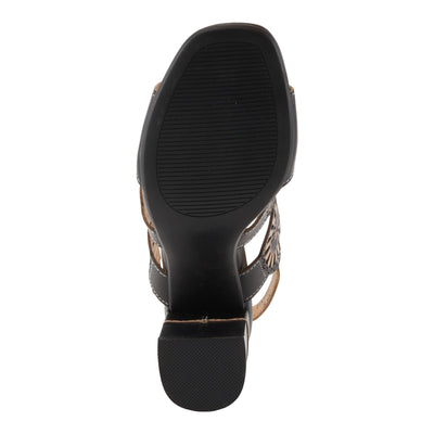 L'Artiste by Spring Step Women's Pinwheel Sandal, Black, 5.5-6