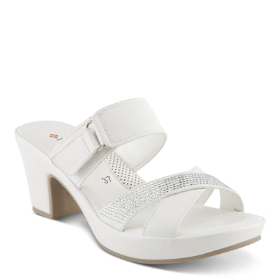 PATRIZIA Women's SCALAN Crystal-Adoed Slide Sandals White EU 39 / US 8.5