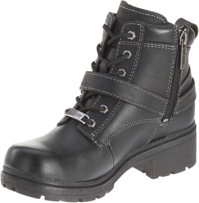 HARLEY-DAVIDSON FOOTWEAR Women's Tegan Ankle Boot ,Black,7.5 M US