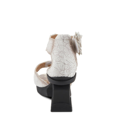 Spring Step L'Artiste Women's SUPERCOOL Heeled Sandals - Embossed Design, Hook and Loop Closure