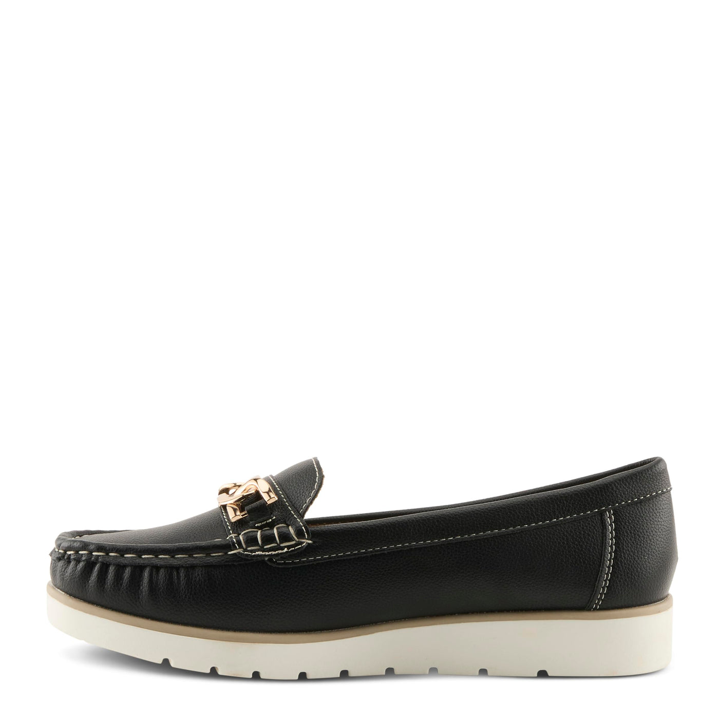 PATRIZIA Women's Azael Slip-On Loafers - Cushioned Footbed, Minimalist Faux Leather Design, Equestrian-Inspired Detail Black EU 39 / US 8.5