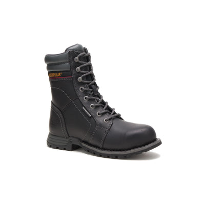 Cat Footwear Women's Echo Waterproof Steel Toe Work Boot, Black, 5