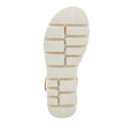 PATRIZIA Women's ZIGGED Zigzag Rhinestone Platform Stretch Back Sandals Tan EU 39 / US 8.5