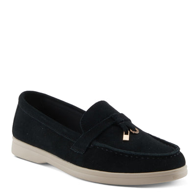 PATRIZIA Women's ISMENE Slip-On Suede Loafers - Almond Toe, Decorative Tassel, Luxurious Comfort Black EU 42 / US 10.5-11