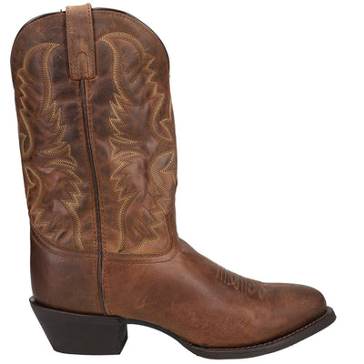 Laredo Dan Post Tan Birchwood R Toe Mens Western Boots 68452, Tan, 9D