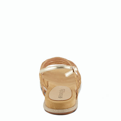 PATRIZIA Women's GLAMGLOSS Flat Sandals Gold EU 38 / US 7.5-8