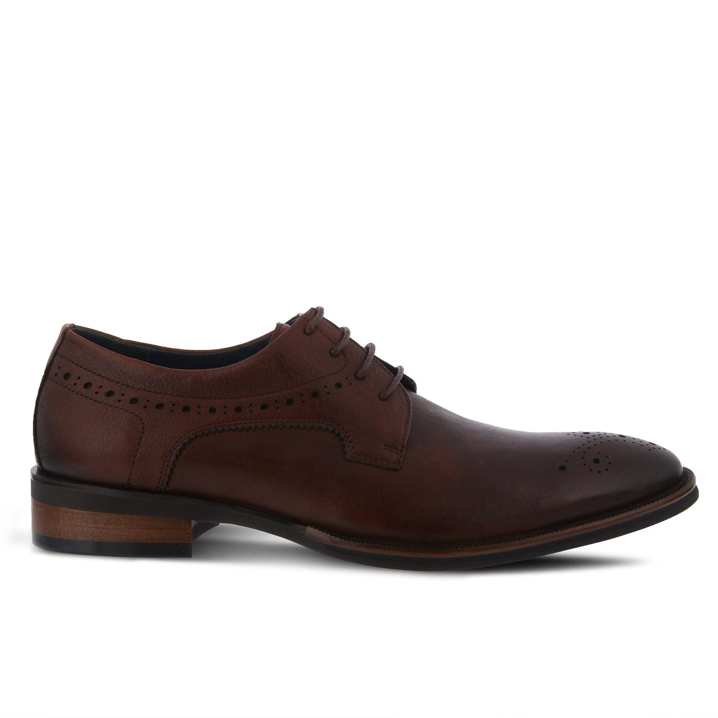 Spring Step Men's Charlie Leather Lace-Up Wingtip Shoe Brown