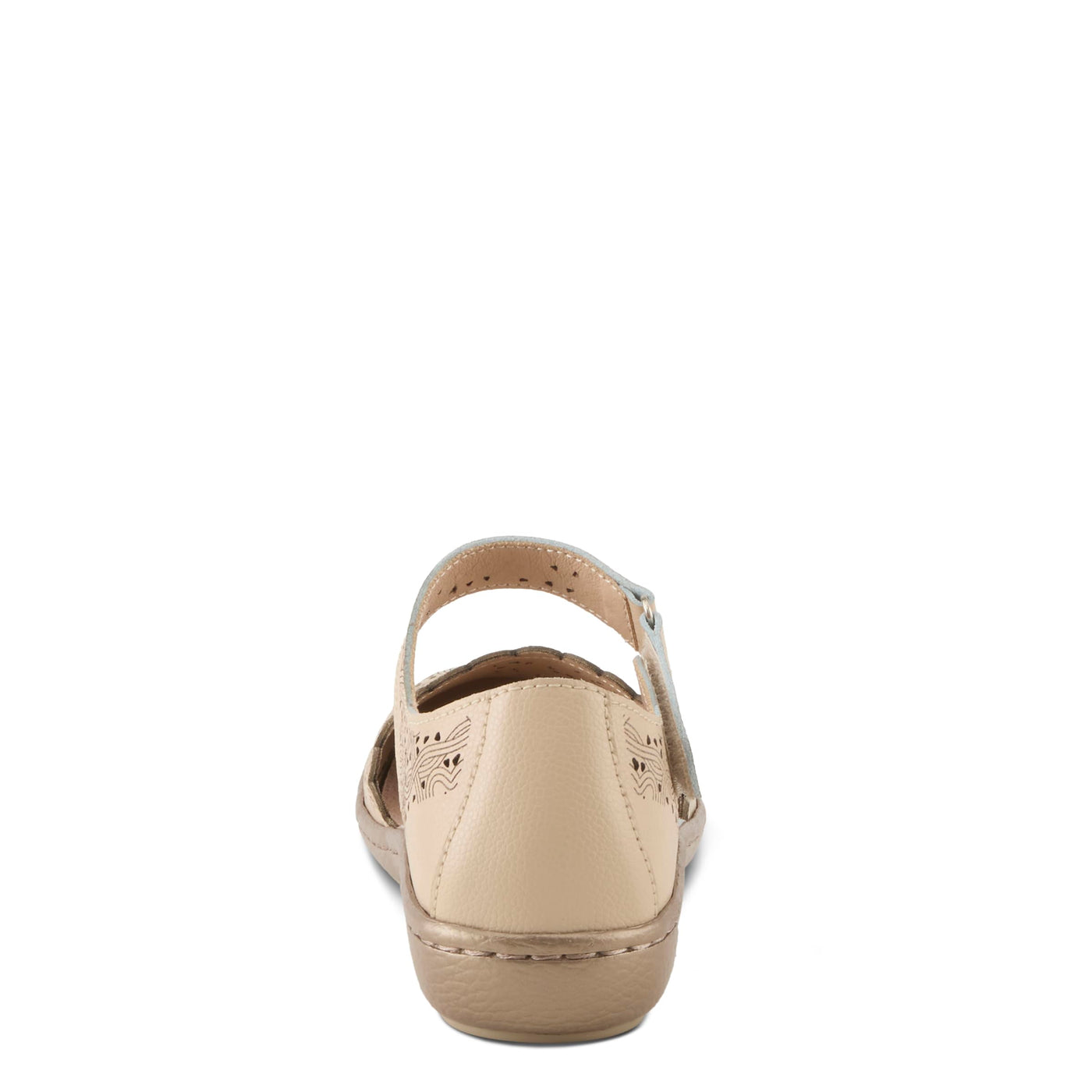 Spring Step Women's SABRIYE Leather Mary Jane Shoes – Laser-Cut Design, Adjustable Hook-and-Loop Closure, Padded Comfort, Flexible Sole