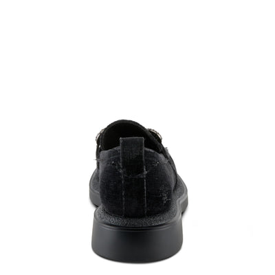 PATRIZIA Women's Marlen Velvet Loafers with Metal Ornamentation, Crystal Details, and Comfortable Fit Black EU 40 / US 9