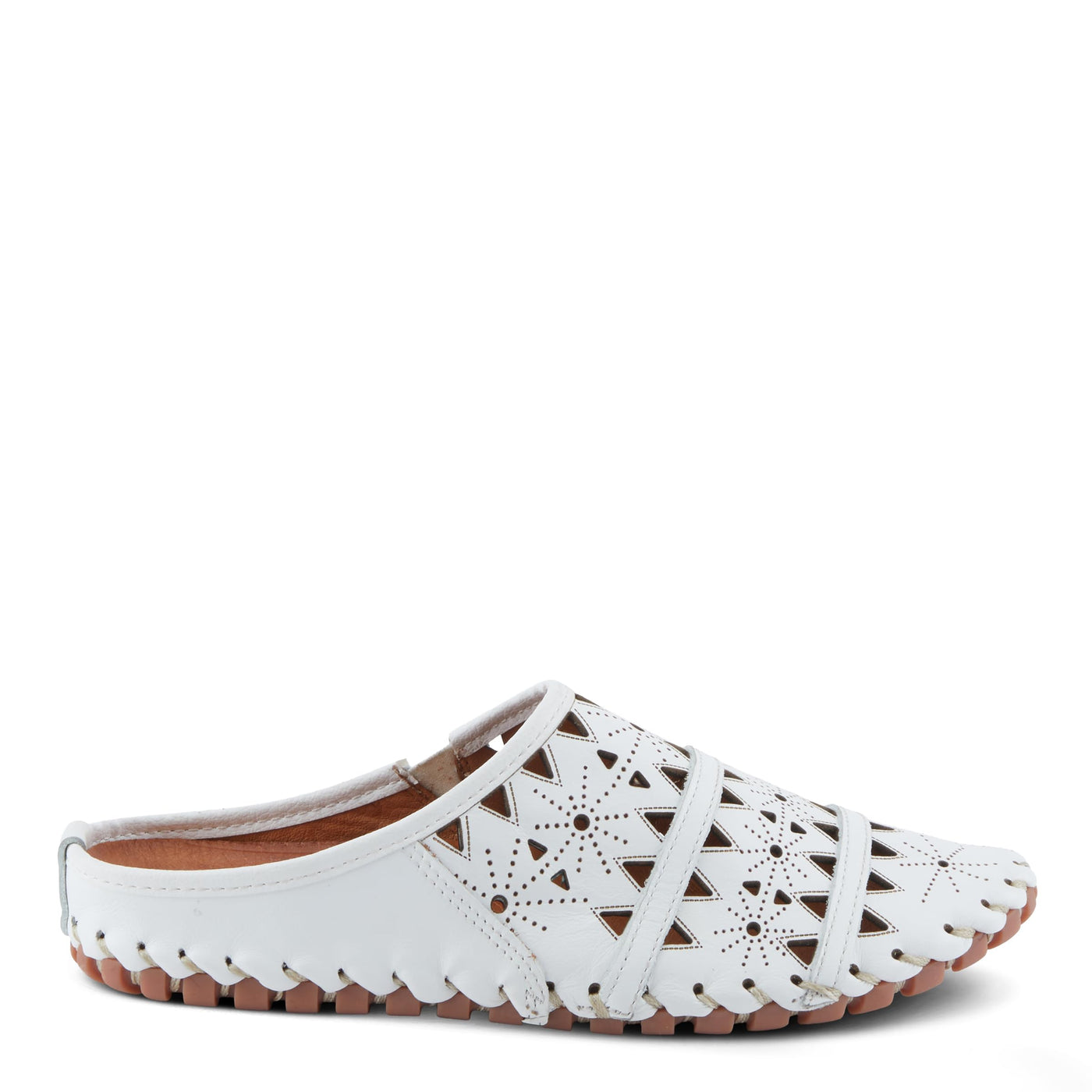 Spring Step Fusalide Slip-On Shoes for Womens - Comfortable Slip-On Shoes with Rubber Outsole - Casual Leather Clogs for Women - White EU 39 / US 8.5