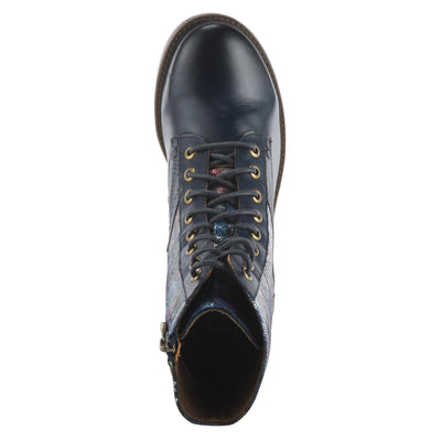 Spring Step L'Artiste Women's Marty-Met Leather Bootie Navy Multi EU 35 / US 5