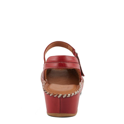 Spring Step SANTONIO Women's Comfortable Leather Sandals with Artisanal Details Red EU 41 / US 9.5-10