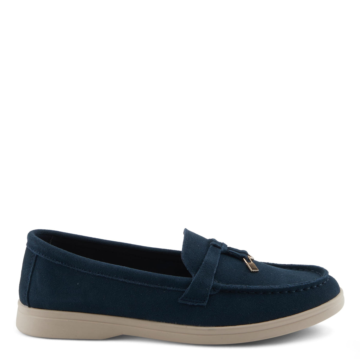 PATRIZIA Women's ISMENE Slip-On Suede Loafers - Almond Toe, Decorative Tassel, Luxurious Comfort Navy Suede EU 42 / US 10.5-11