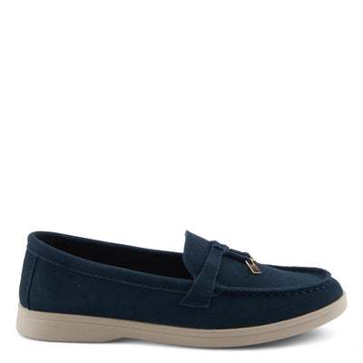 PATRIZIA Women's ISMENE Slip-On Suede Loafers - Almond Toe, Decorative Tassel, Luxurious Comfort Navy Suede EU 42 / US 10.5-11