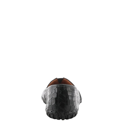 Spring Step Kathaleta-Croco Shoes for Women - Ladies Leather Booties with Rubber Outsole - Comfortable Slip-On Flat Shoes for Womens - Black EU 40 / US 9