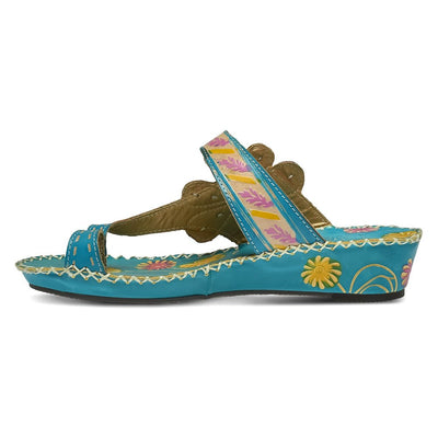Spring Step L`Artiste Women's Santorini Slide Sandal Turquoise EU 42 / US 10.5-11