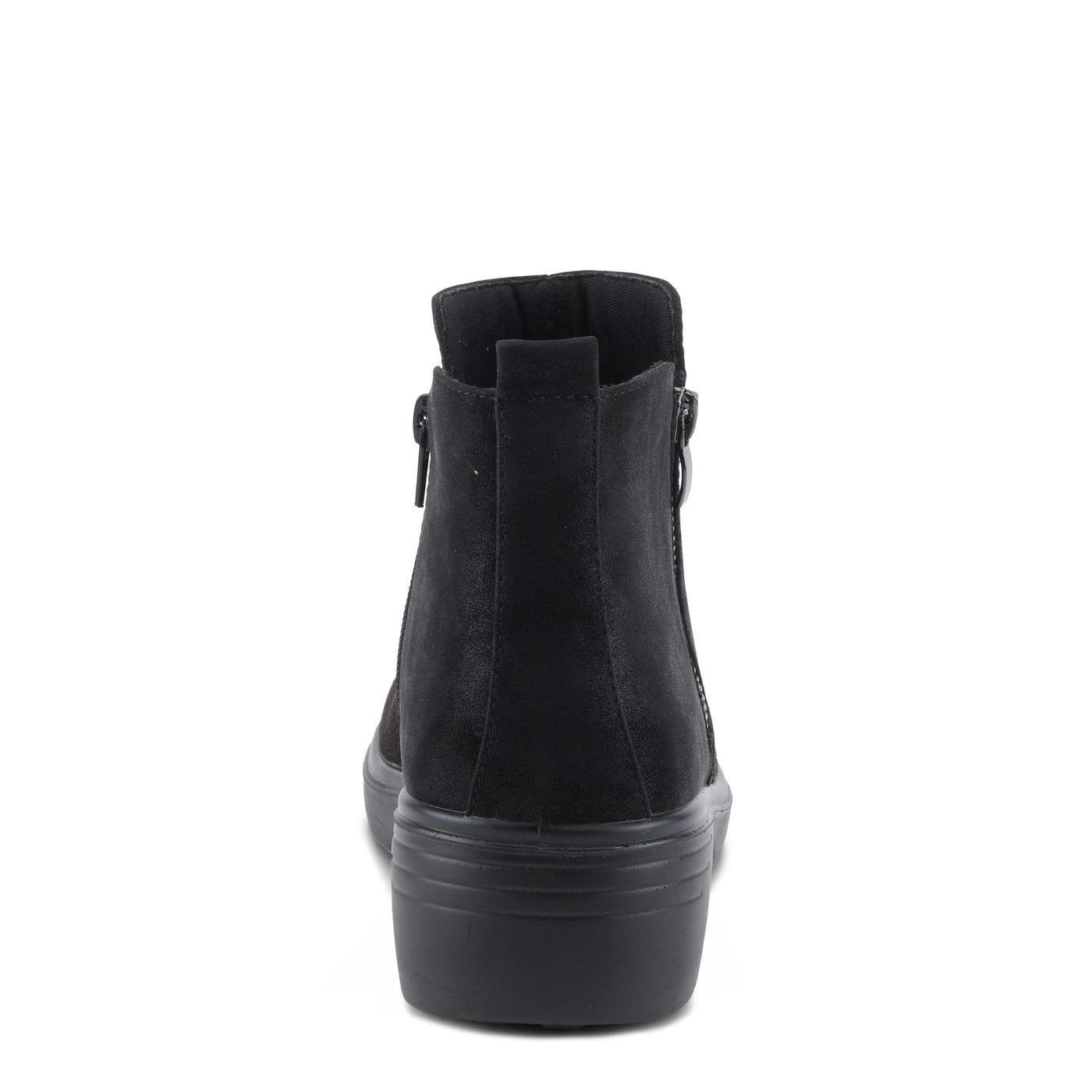 Flexus Women's YANCEY Wedge Booties with Embossed Pattern, Dual Zippers, and Comfortable Fit Black EU 37 / US 6.5-7