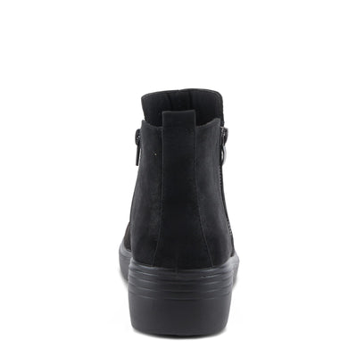 Flexus Women's YANCEY Wedge Booties with Embossed Pattern, Dual Zippers, and Comfortable Fit Black EU 37 / US 6.5-7