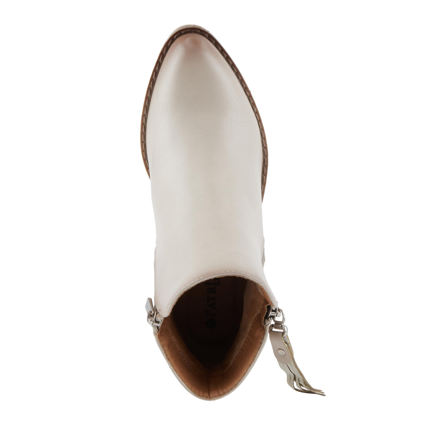 PATRIZIA Women's ALRK Heeled Booties with Fringe Tassels, Zipper Closure, and Western-Inspired Design Bone EU 39 / US 8.5