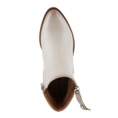 PATRIZIA Women's ALRK Heeled Booties with Fringe Tassels, Zipper Closure, and Western-Inspired Design Bone EU 37 / US 6.5-7