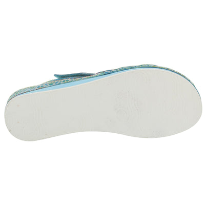 Spring Step L'Artiste Women's Caiman Slide Sandal Aqua EU 40 / US 9