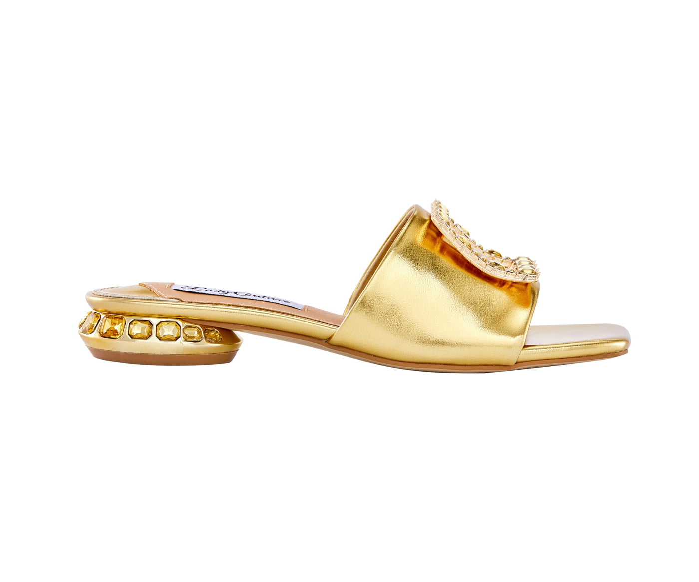 Lady Couture Amore Metallic Jewel Slide, Gold, 6