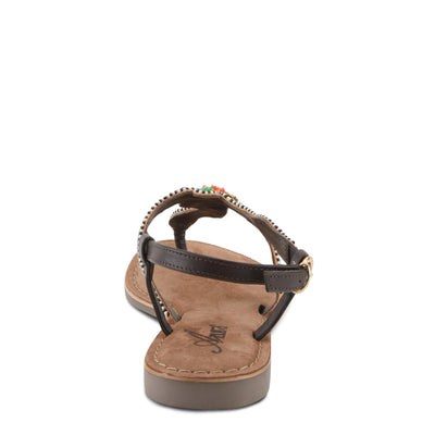 Azura Women's Cartwheel Gladiator Flat Sandal with Jewels and Crystals Rainbow EU 39 / US 8.5