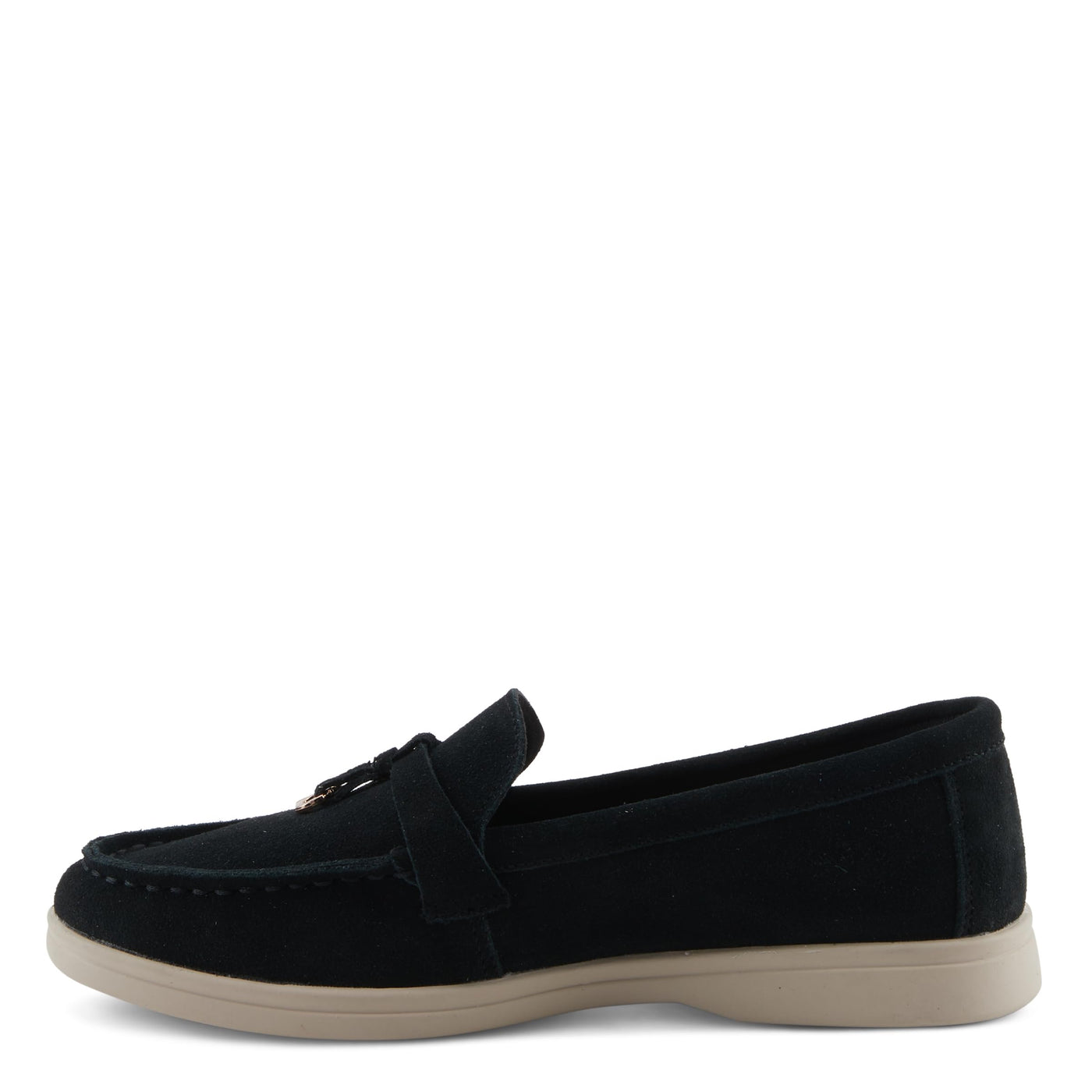 PATRIZIA Women's ISMENE Slip-On Suede Loafers - Almond Toe, Decorative Tassel, Luxurious Comfort Black EU 38 / US 7.5-8