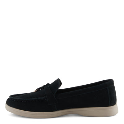 PATRIZIA Women's ISMENE Slip-On Suede Loafers - Almond Toe, Decorative Tassel, Luxurious Comfort Black EU 38 / US 7.5-8