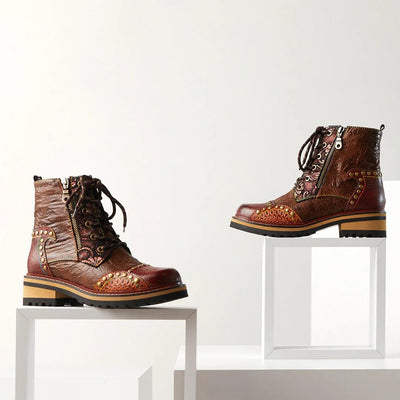 Spring Step L'Artiste Women's Rugup Bootie Brown Multi EU 42 / US 10.5-11