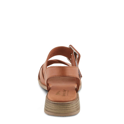 Spring Step PIDAE Women's Leather City Sandals with Crisscross Upper and Decorative Buckle Black EU 38 / US 7.5-8