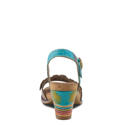 L'Artiste by Spring Step Women's Bluesky Sandal, Turquiose Multi, 9.5-10