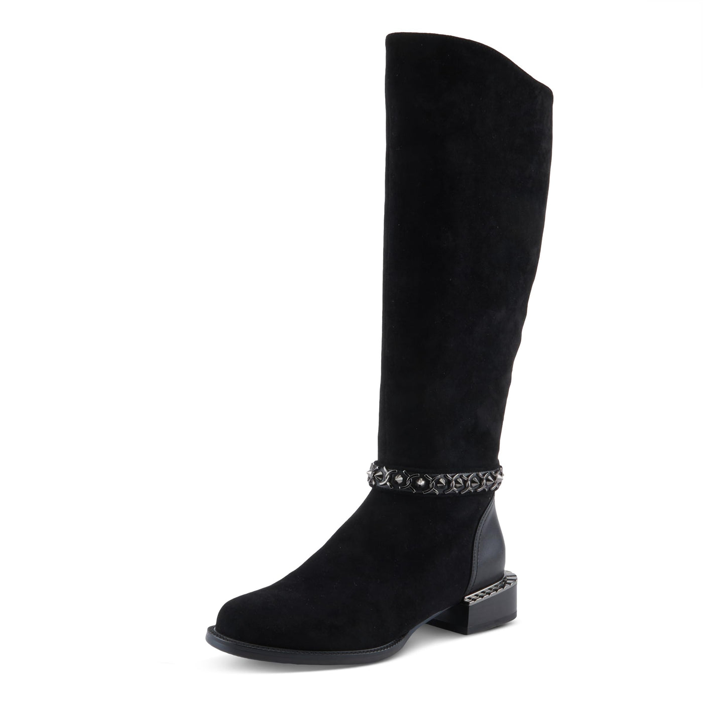 Azura Women's MACHINO Knee-High Boots with Soft Leather, Side Zipper, and Comfortable Block Heel Black EU 38/ US 7.5-8