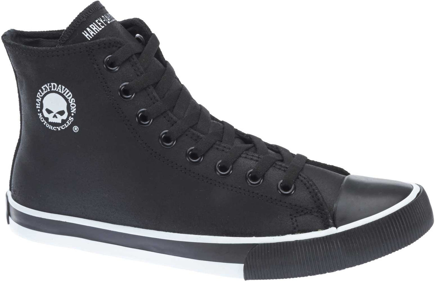 Harley-Davidson Men's Baxter Leather Motorcycle Casual Sneaker, Black/White, 10.5