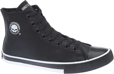Harley-Davidson Men's Baxter Leather Motorcycle Casual Sneaker, Black/White, 10.5