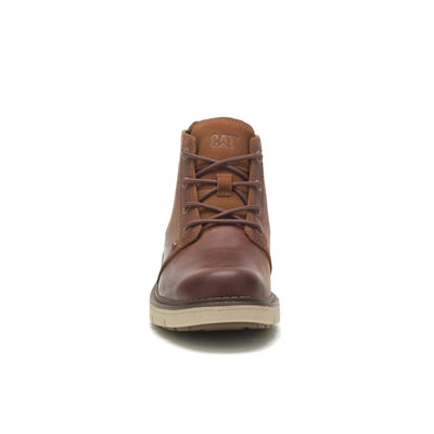 CAT Footwear Covert Mid Waterproof Fashion Boot, Mens Leather Brown, 10.5