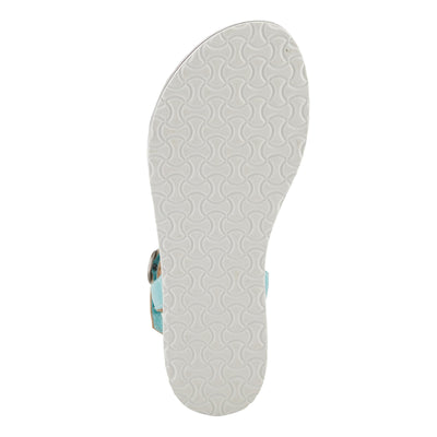 Spring Step L'Artiste Women's Tilton - Casual-Chic Hand-Painted Floral Sandals Sky Blue EU 39 / US 8.5