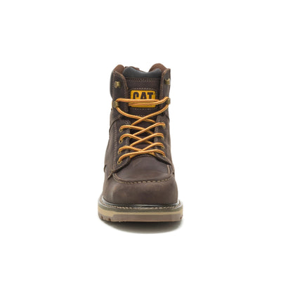Cat Footwear Calibrate Steel Toe Construction Boot, Mens Leather Brown, 12
