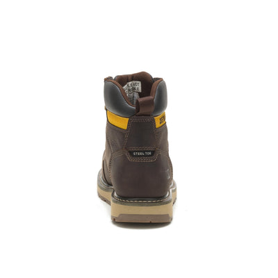 Cat Footwear Calibrate Steel Toe Construction Boot, Mens Leather Brown, 12
