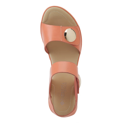 PATRIZIA Spring Step Dade Sandals for Women - Ladies Casual Platform Sandal with Hook and Loop - Slip-On Womens Sandals for Any Event - Peach EU 40 / US 9