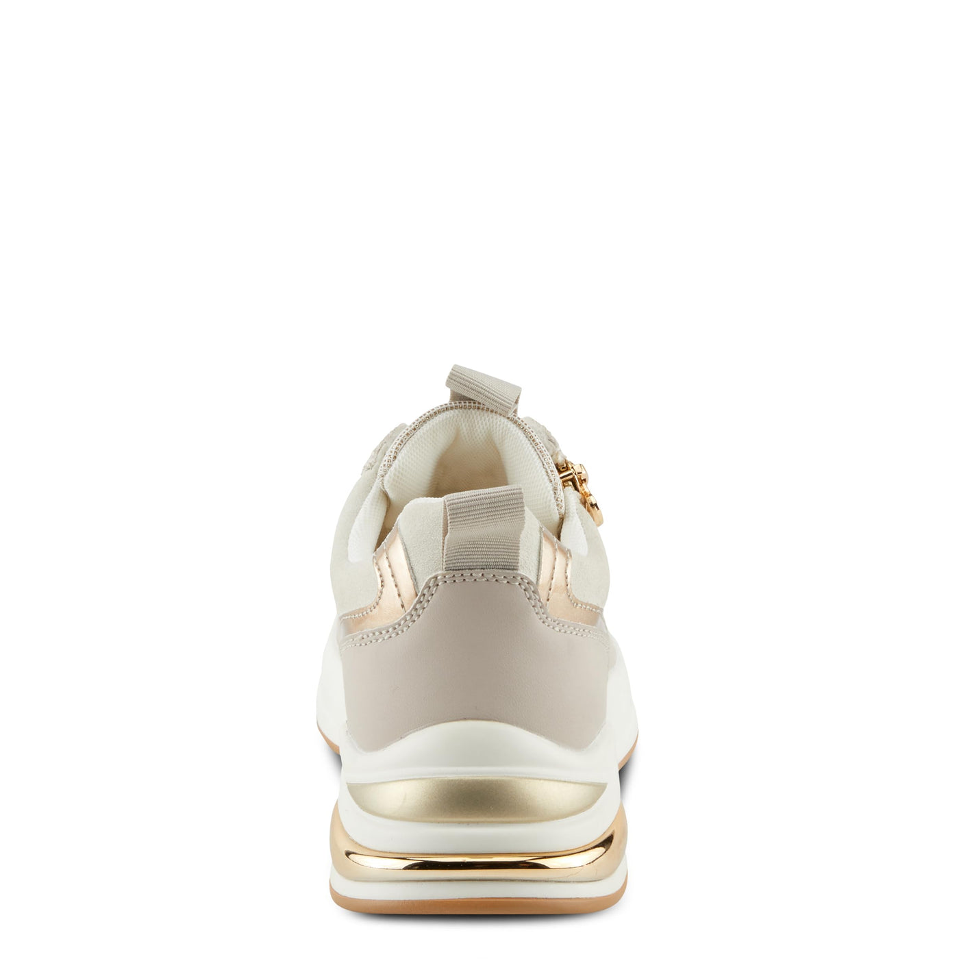 PATRIZIA Women's URSA Platform Sneakers with Sparkling Upper, Gold Metallic Accents, and Comfortable Fit Beige EU 41 / US 9.5-10