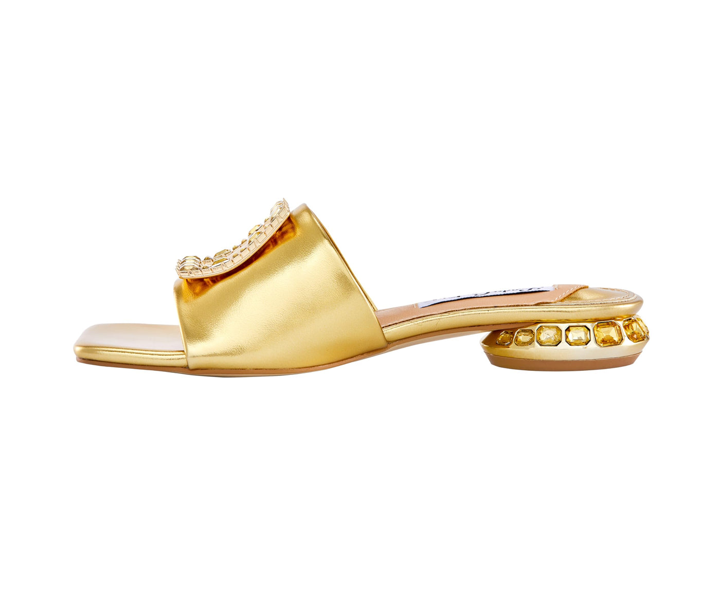 Lady Couture Amore Metallic Jewel Slide, Gold, 8