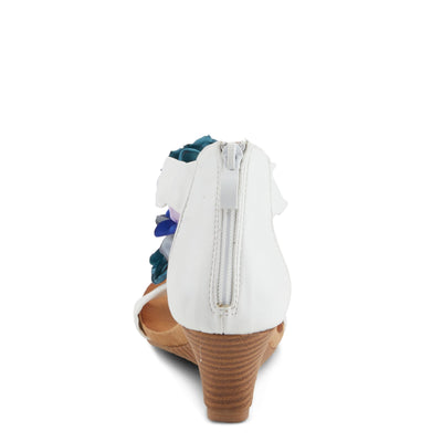 PATRIZIA Women's Begonia T-Strap Wedge Sandal White Multi EU 39 / US 8.5