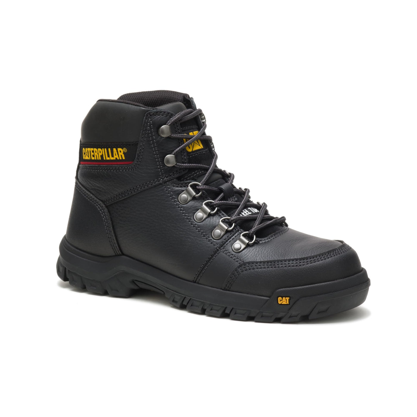 Cat Footwear Men's Outline Steel Toe Construction Boot, Black, 7.5